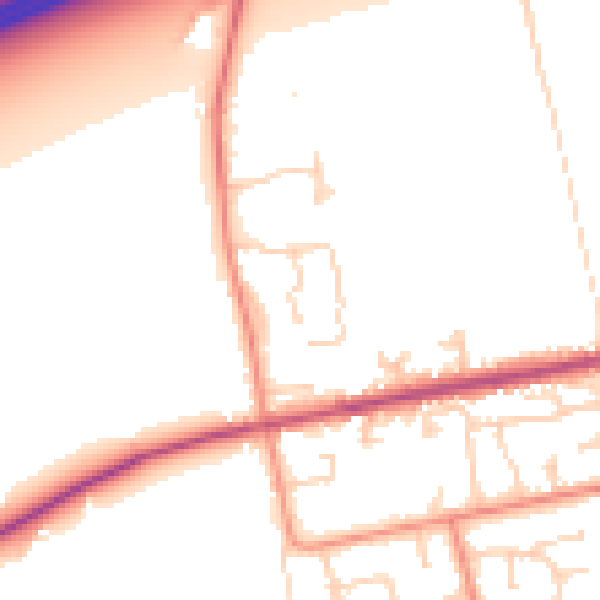 Daytime road noise heatmap for HU15 2WG