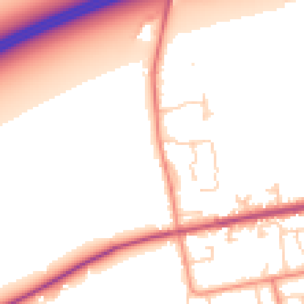Daytime road noise heatmap for HU15 2XL