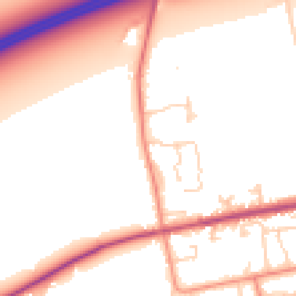 Daytime road noise heatmap for HU15 2XN