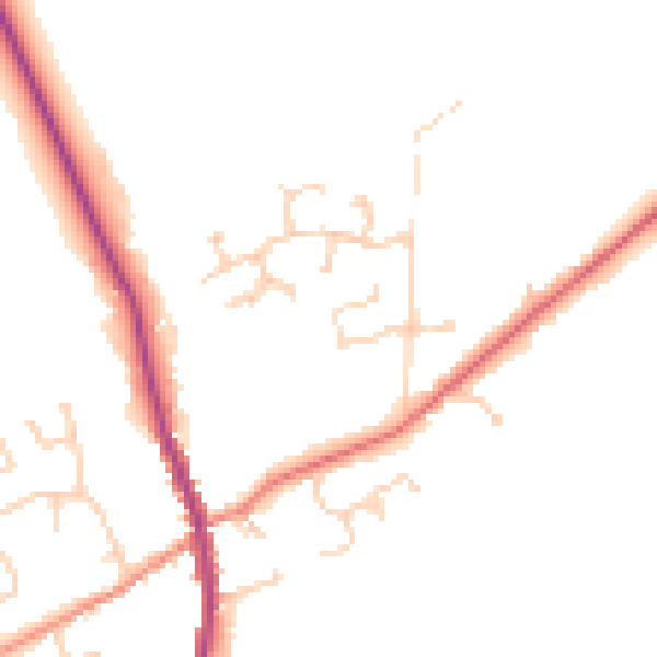 Daytime road noise heatmap for HU15 2YJ