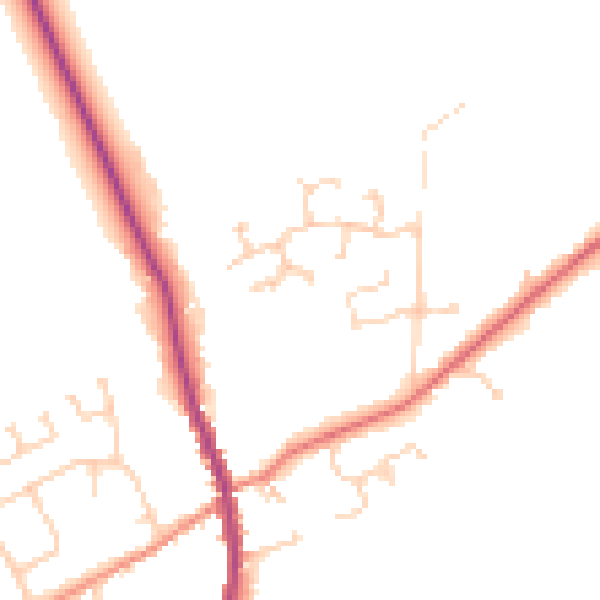 Daytime road noise heatmap for HU15 2YL