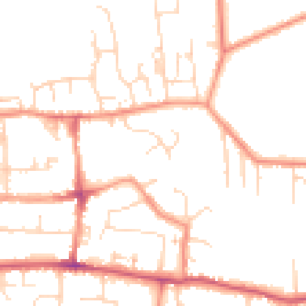 Daytime road noise heatmap for HU16 4DE