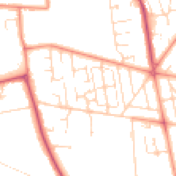 Daytime road noise heatmap for HU16 4QW