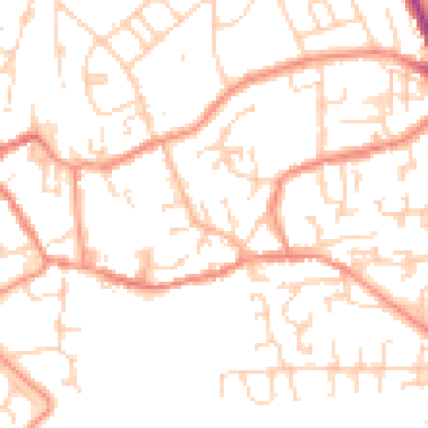 Daytime road noise heatmap for HU17 0FX