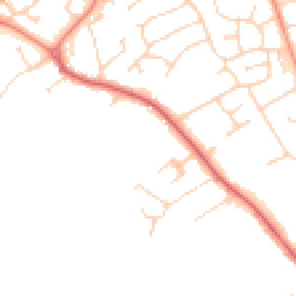 Daytime road noise heatmap for HU17 7BU