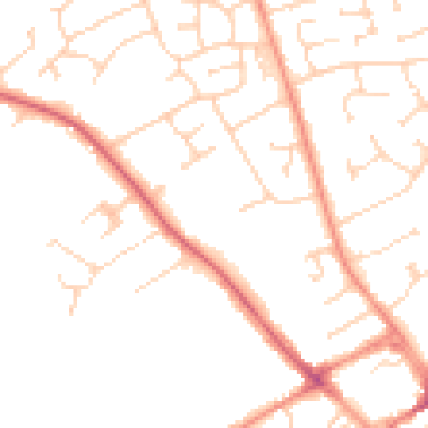Daytime road noise heatmap for HU17 7DL