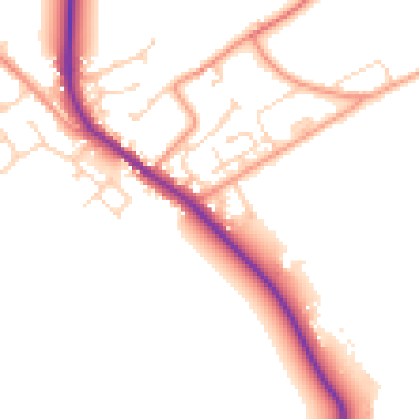 Daytime road noise heatmap for HU17 7NF
