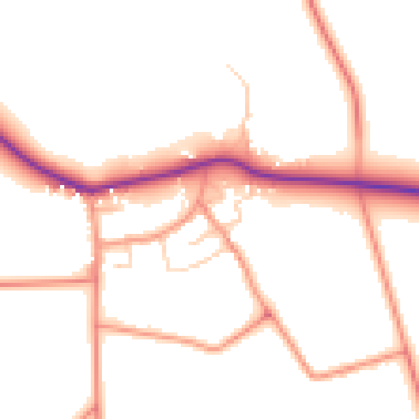 Daytime road noise heatmap for HU17 8QD