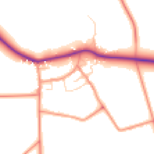 Daytime road noise heatmap for HU17 8QJ