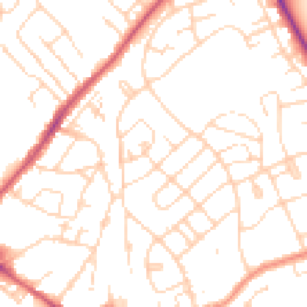 Daytime road noise heatmap for HU17 9DJ