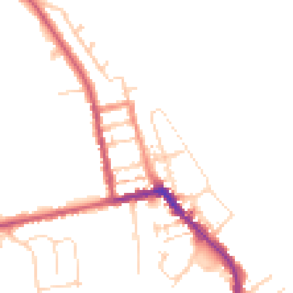 Daytime road noise heatmap for HU19 2AJ