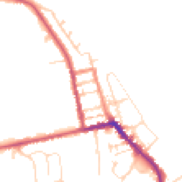 Daytime road noise heatmap for HU19 2AL