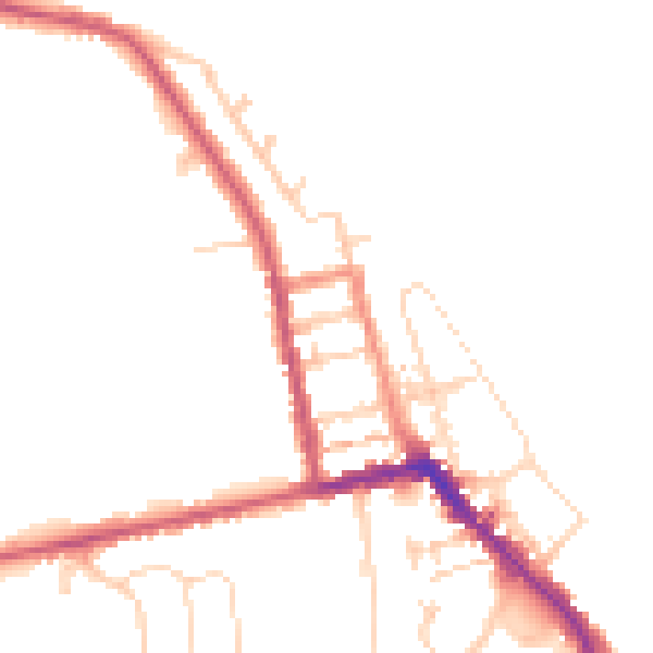 Daytime road noise heatmap for HU19 2AW