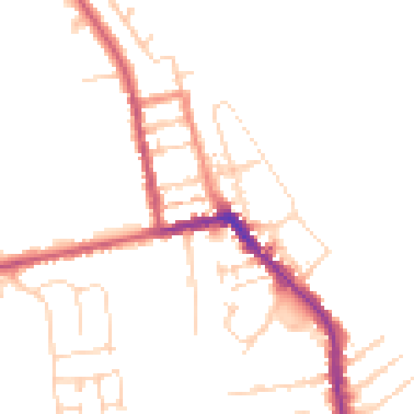 Daytime road noise heatmap for HU19 2BP