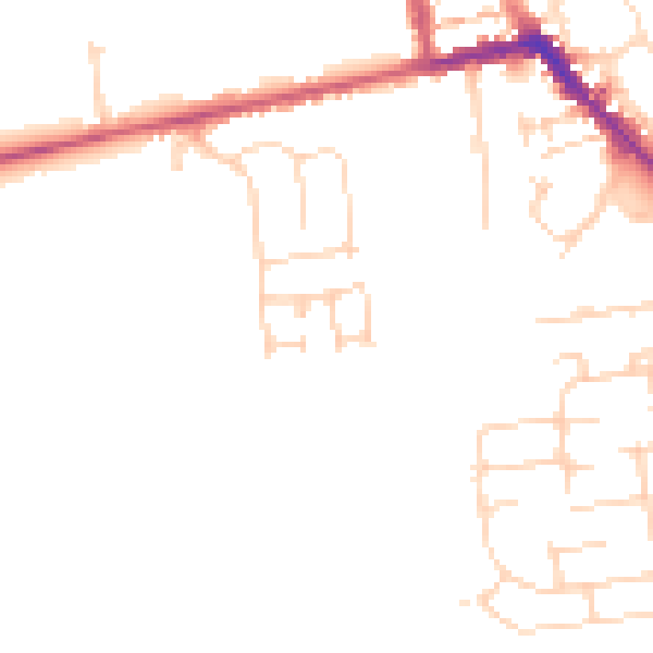 Daytime road noise heatmap for HU19 2DE