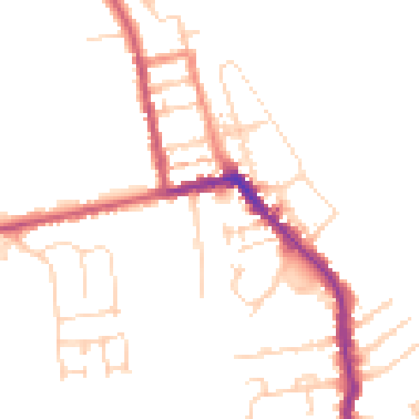 Daytime road noise heatmap for HU19 2ED
