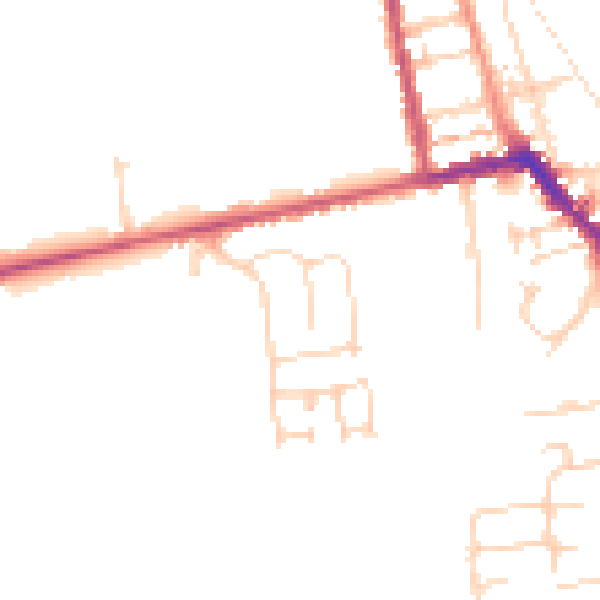 Daytime road noise heatmap for HU19 2EN