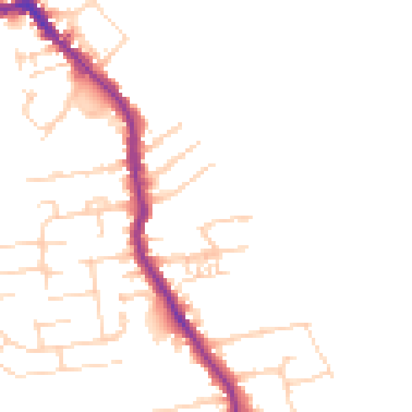 Daytime road noise heatmap for HU19 2HT