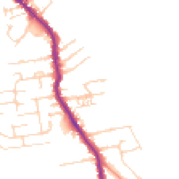 Daytime road noise heatmap for HU19 2HY