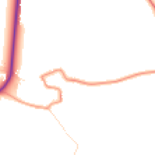 Daytime road noise heatmap for HU19 2QN