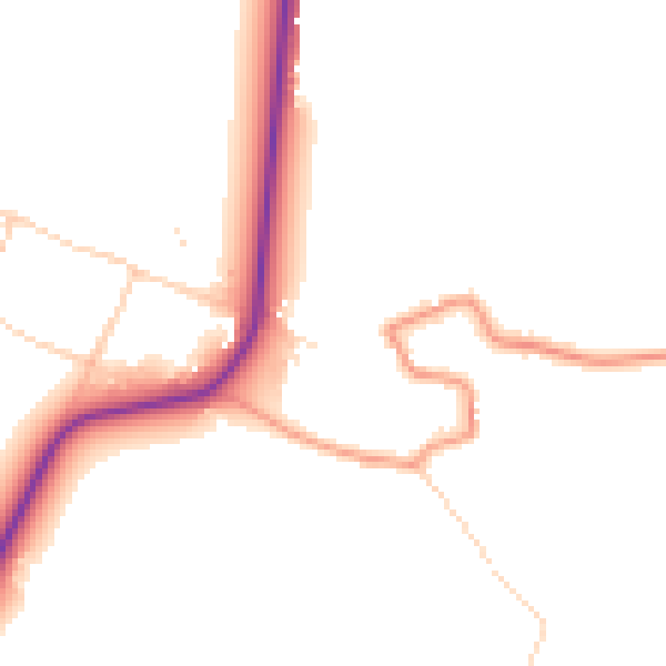 Daytime road noise heatmap for HU19 2SB
