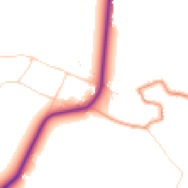 Daytime road noise heatmap for HU19 2SG
