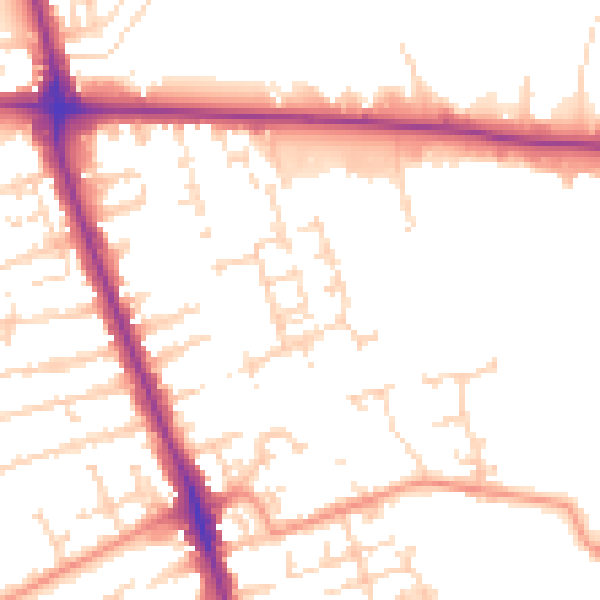 Daytime road noise heatmap for HU5 1AG