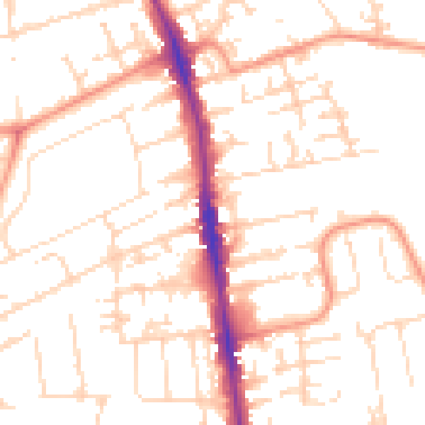 Daytime road noise heatmap for HU5 1AH