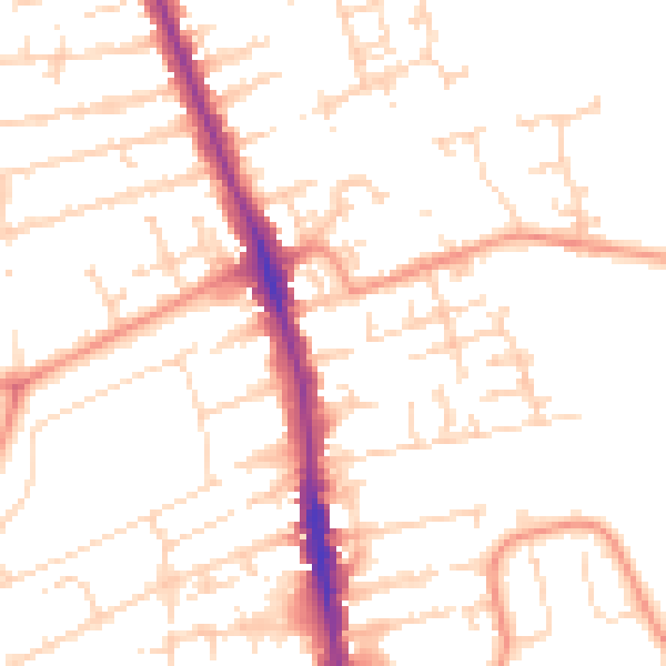 Daytime road noise heatmap for HU5 1AU