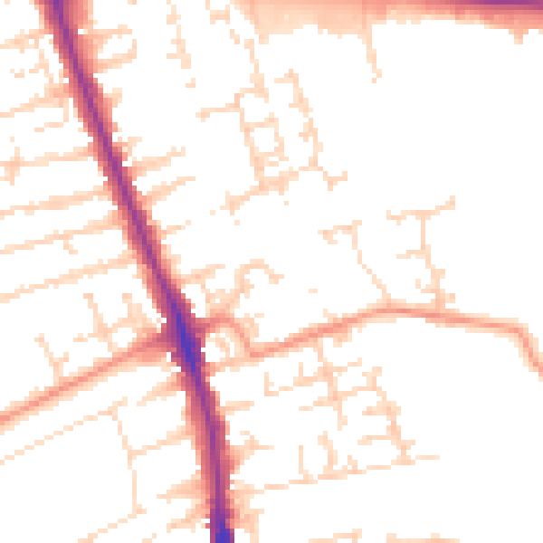 Daytime road noise heatmap for HU5 1BF