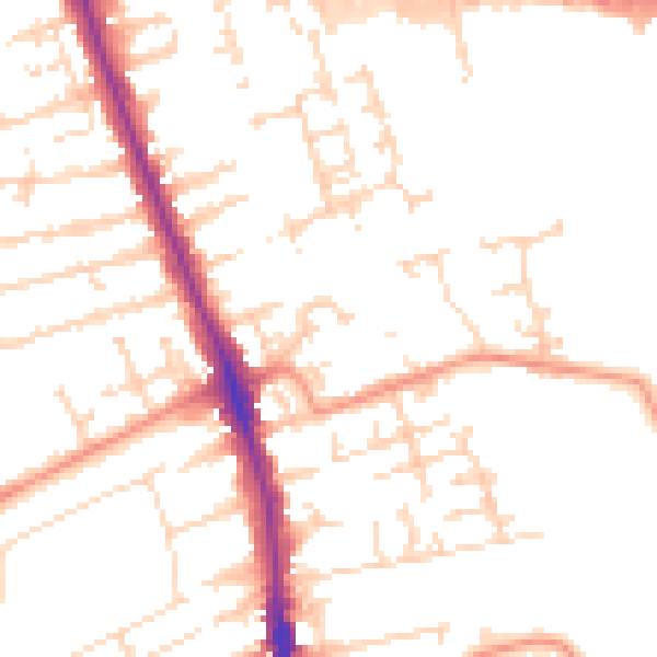 Daytime road noise heatmap for HU5 1BG