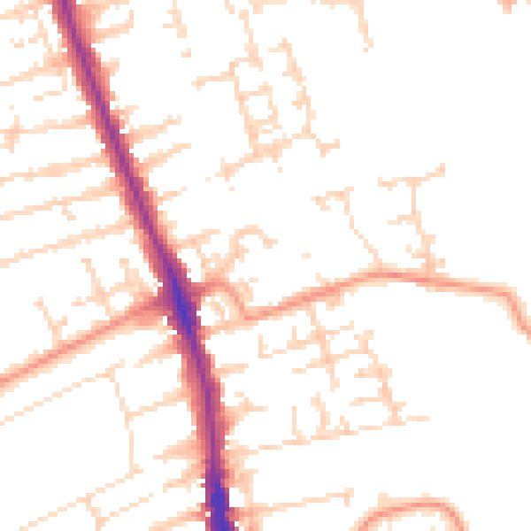 Daytime road noise heatmap for HU5 1BH