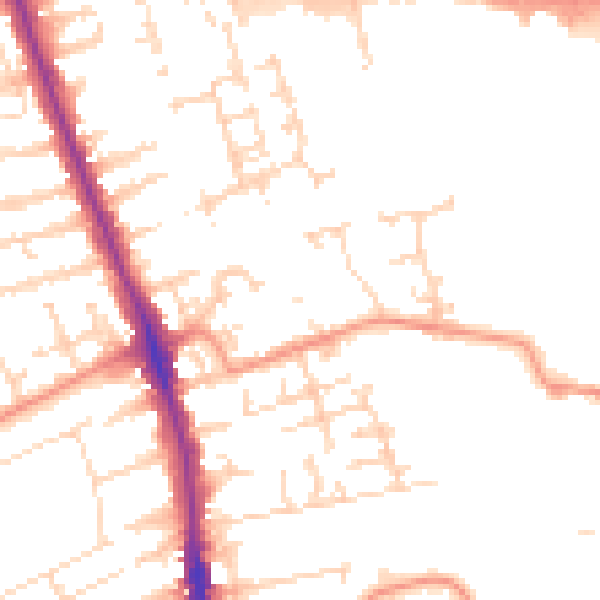 Daytime road noise heatmap for HU5 1BJ