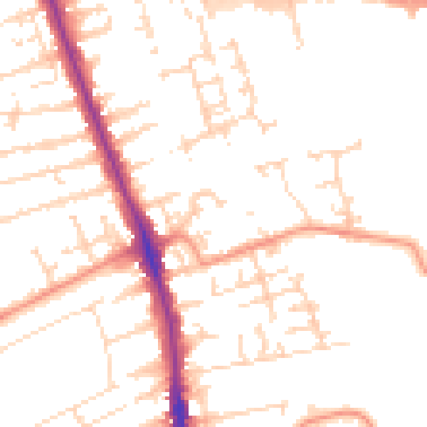 Daytime road noise heatmap for HU5 1BN