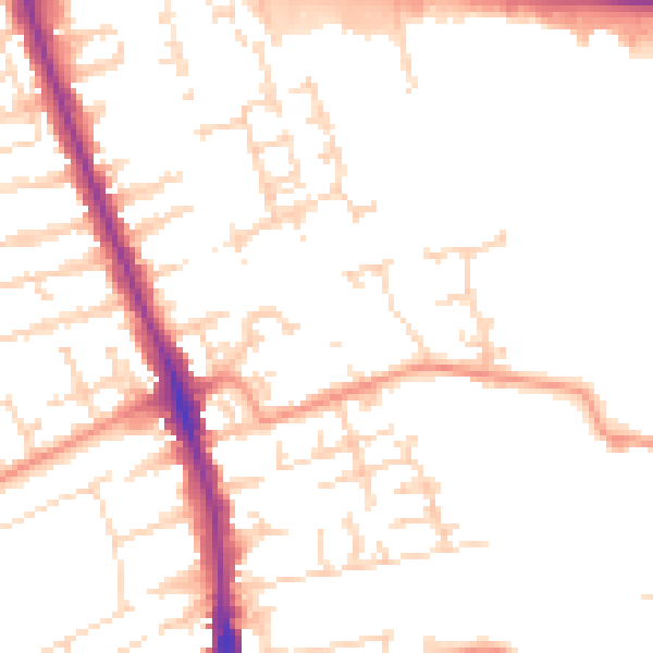 Daytime road noise heatmap for HU5 1BP