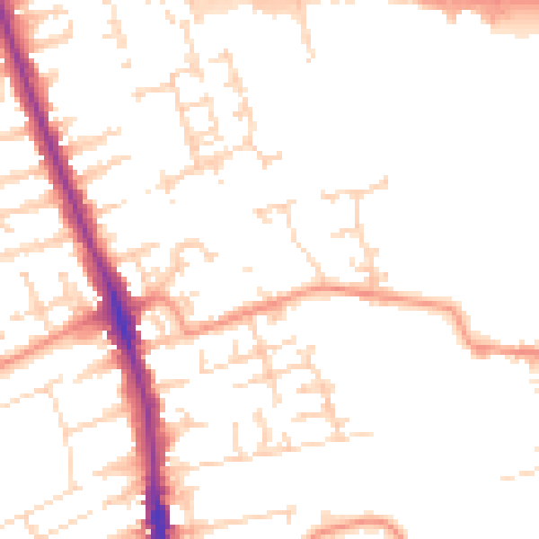 Daytime road noise heatmap for HU5 1BS