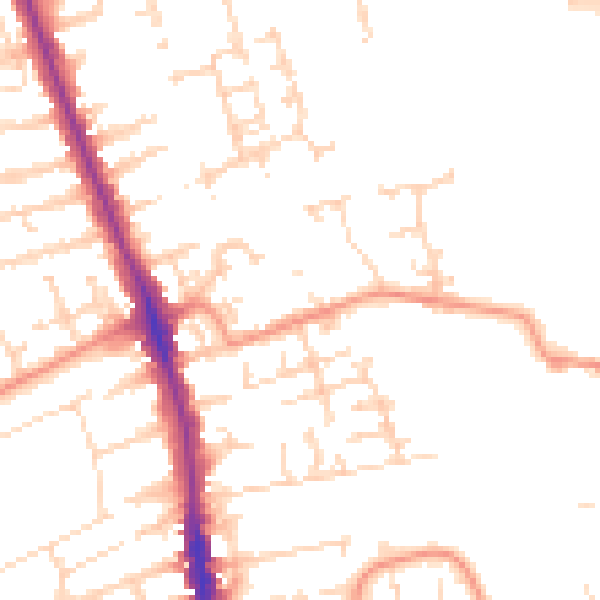 Daytime road noise heatmap for HU5 1BT