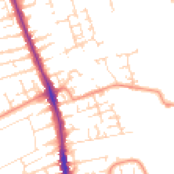 Daytime road noise heatmap for HU5 1BU