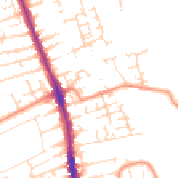 Daytime road noise heatmap for HU5 1BX