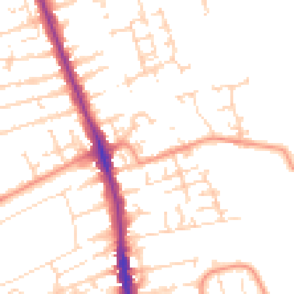 Daytime road noise heatmap for HU5 1BY
