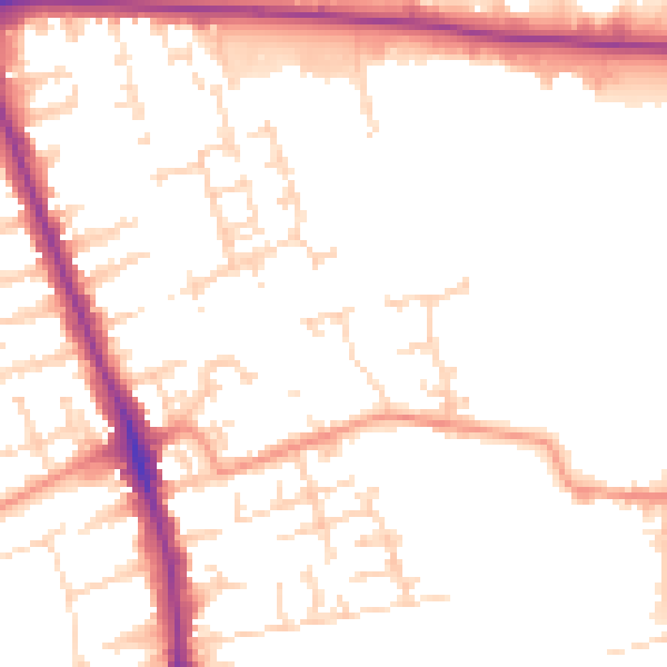 Daytime road noise heatmap for HU5 1DA