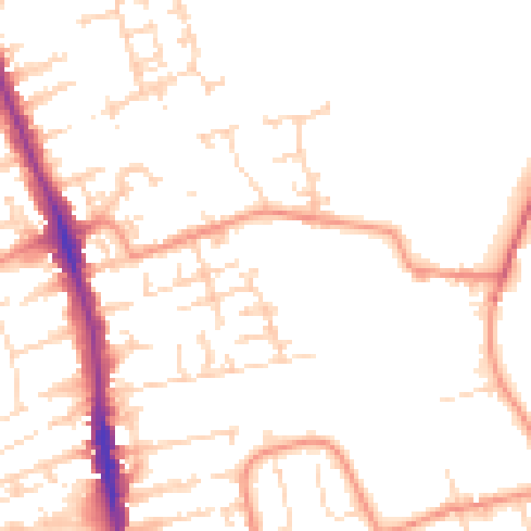 Daytime road noise heatmap for HU5 1DP