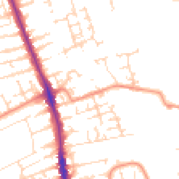 Daytime road noise heatmap for HU5 1DY