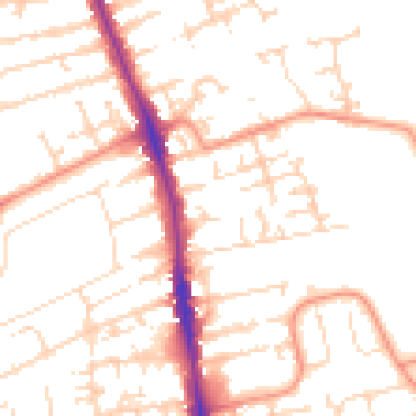 Daytime road noise heatmap for HU5 1EQ