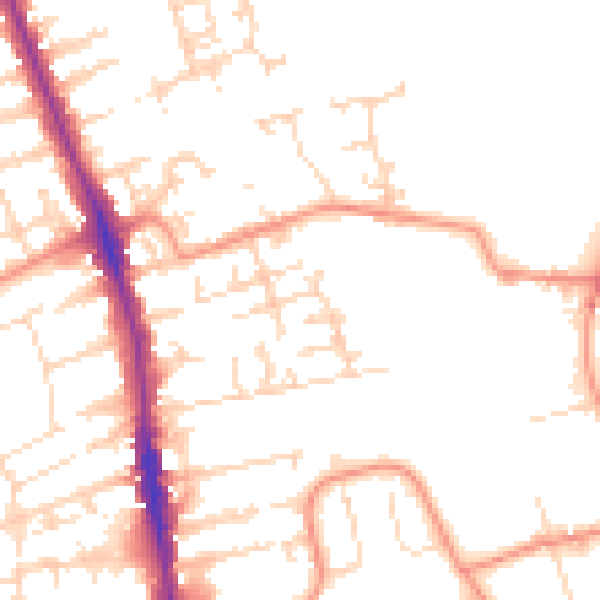 Daytime road noise heatmap for HU5 1HH