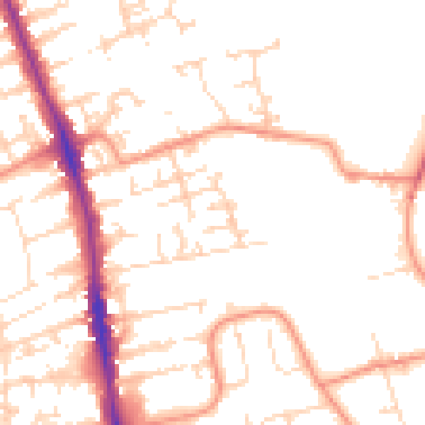Daytime road noise heatmap for HU5 1HP