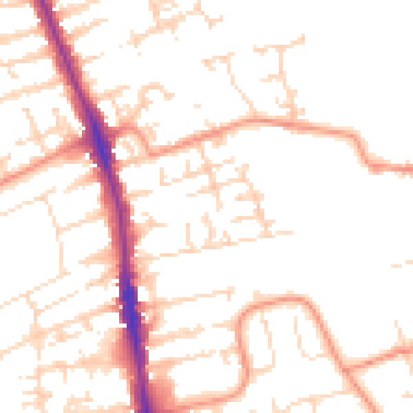Daytime road noise heatmap for HU5 1JB