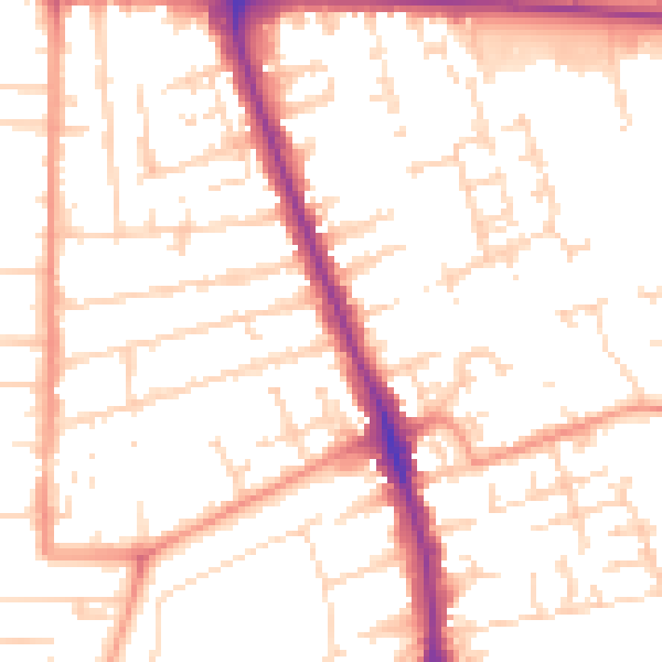 Daytime road noise heatmap for HU5 1LD