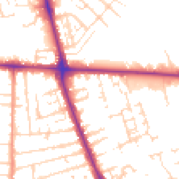 Daytime road noise heatmap for HU5 1ND