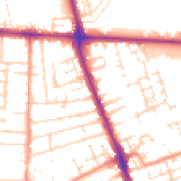 Daytime road noise heatmap for HU5 1NL